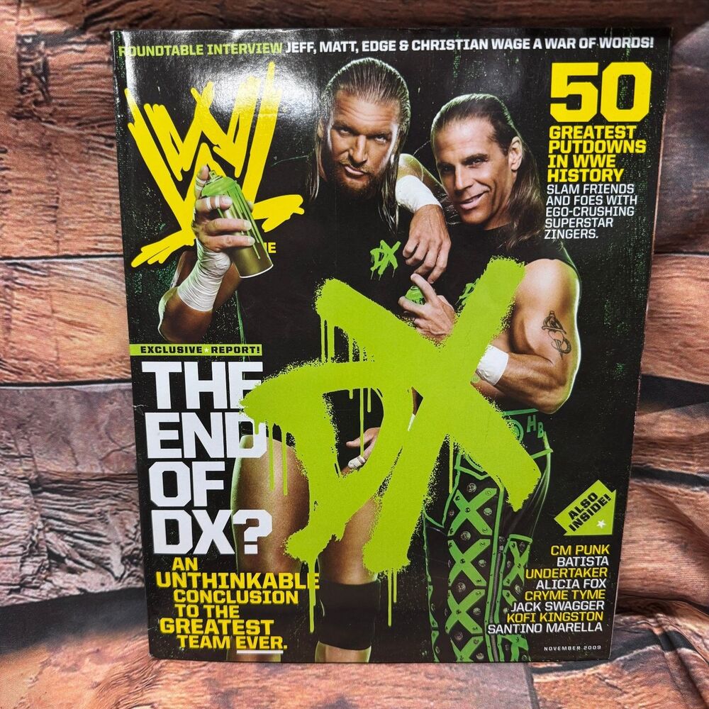 WWE Magazine November 2009 Triple H Shawn Michaels DX Wrestling Poster